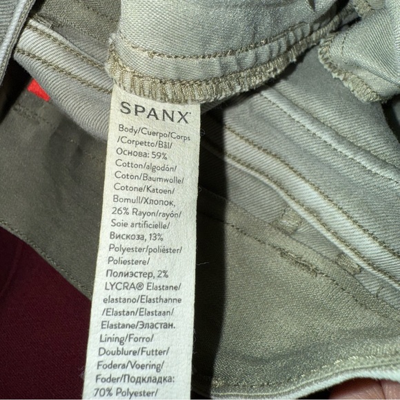 Spanx Stretch‎ Twill Cropped Wide Leg Pant Light Sage Green Size Small - Picture 9 of 10